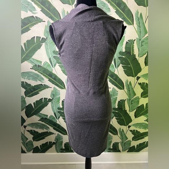 Ann Taylor Womens charcoal gray cowl neck shift wool blend dress 8 - Picture 7 of 12